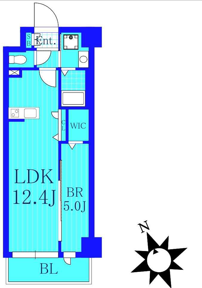 エヌフラッツ横浜関内ツー(1LDK/3階)の間取り写真