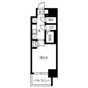 メイクスアート黒川(1K/4階)の間取り写真