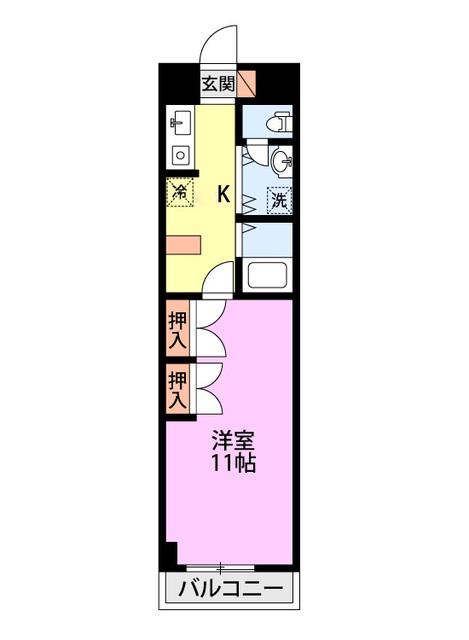 第13新英マンション(1K/4階)の間取り写真