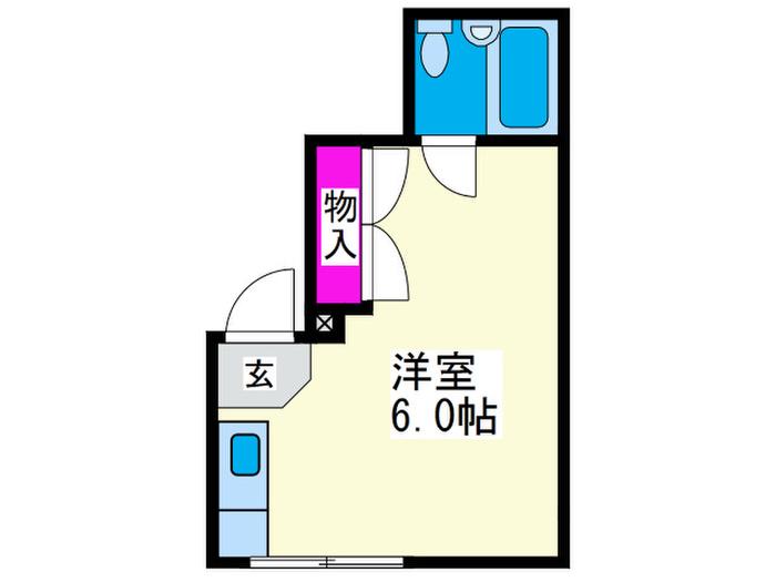 千寿マンション上本町(ワンルーム/3階)の間取り写真