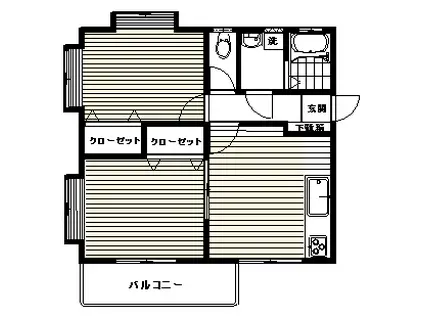 メゾン・ベルアーム(2DK/4階)の間取り写真