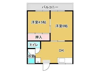コーポ光(2DK/2階)の間取り写真