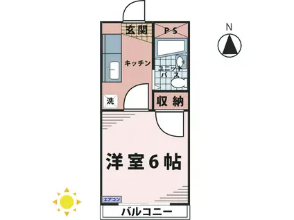 オレンジ ペコ(ワンルーム/2階)の間取り写真