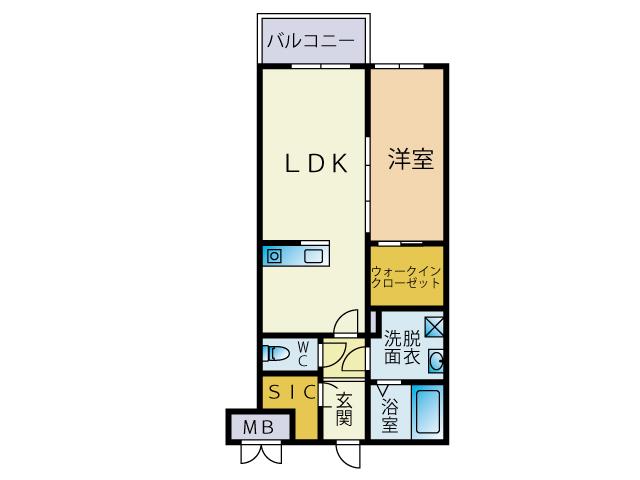 コンフォート フサ(1LDK/3階)の間取り写真