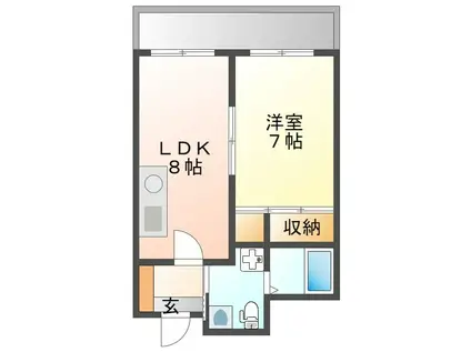エスペランサ藤井II(1LDK/1階)の間取り写真