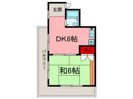 太田ハイツ(1DK/4階)の間取り写真