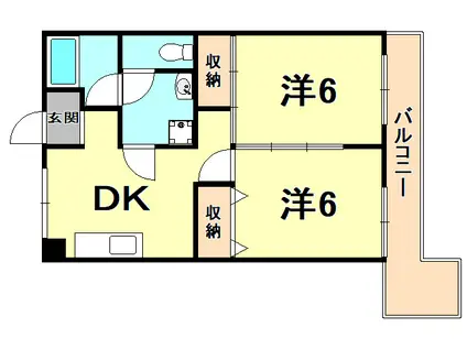 白井マンション(2DK/2階)の間取り写真