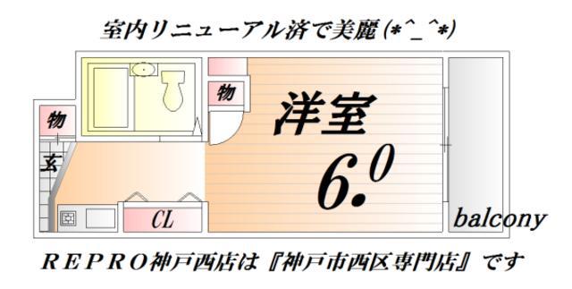 久保ハイツ(ワンルーム/2階)の間取り写真
