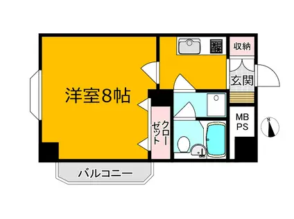 ライオンズマンション一高前(1K/2階)の間取り写真