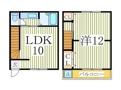吉岡ハイツ(1LDK/1階)の間取り写真