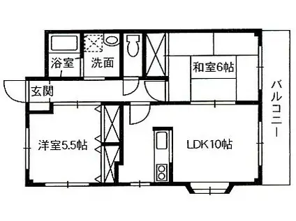 サン・オーレ大門(2LDK/1階)の間取り写真