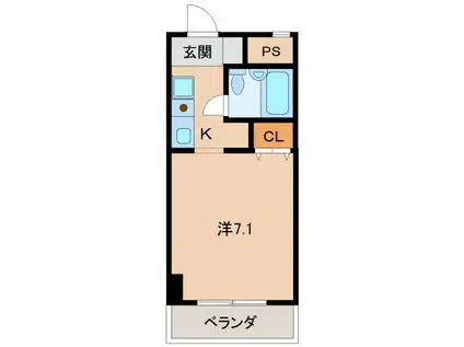 シェトワ城東(1K/5階)の間取り写真