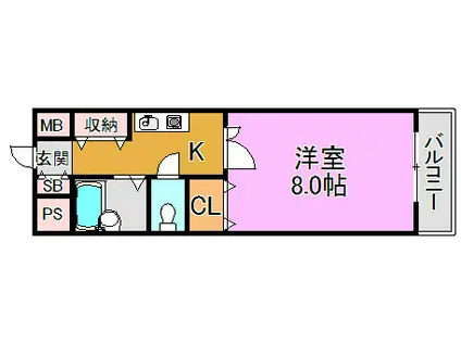 ダイヤモンドメゾン高井田(1K/1階)の間取り写真