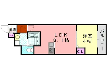 H-MAISON平野イーストIV(1LDK/1階)の間取り写真