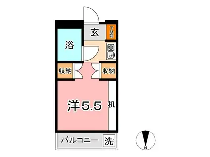 サンピア倉敷(ワンルーム/3階)の間取り写真