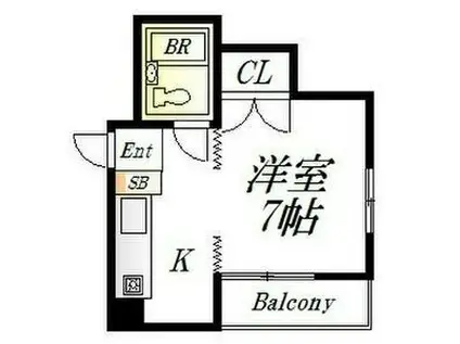 プレジデントソノヤマ(1K/1階)の間取り写真