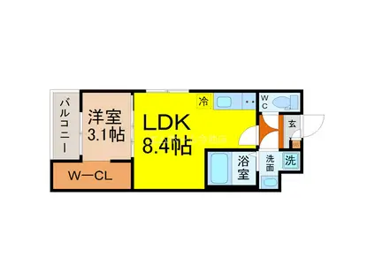 MOVE大曽根ノース(1LDK/1階)の間取り写真