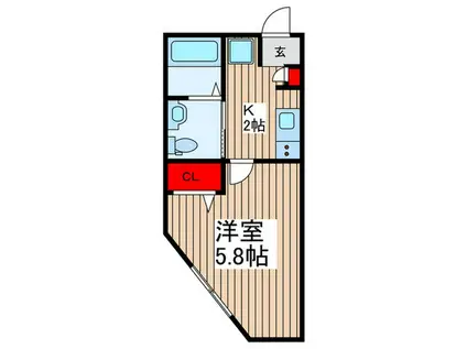 キャメル川口芝富士(1K/1階)の間取り写真
