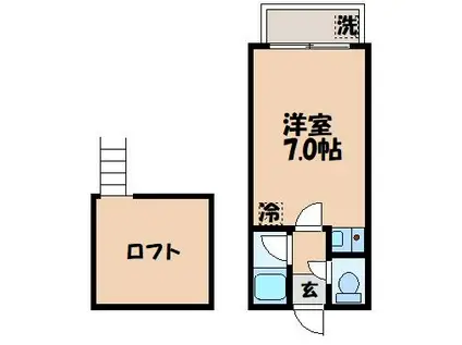 プレンティ三原(ワンルーム/1階)の間取り写真