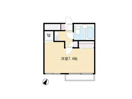 カワベグランドマンション鎌田(1K/2階)の間取り写真