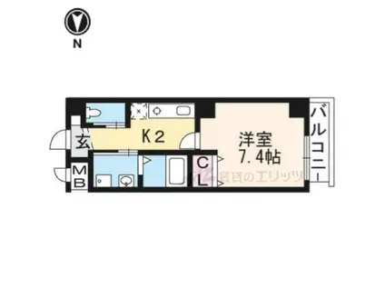 TUKASAレジデンス(1K/4階)の間取り写真