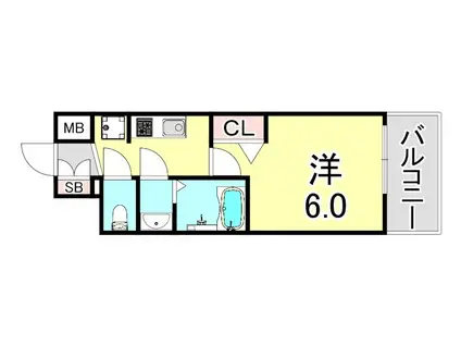 プレサンス神戸長田マリエント(1K/7階)の間取り写真
