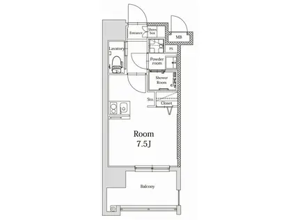 エンクレストALIVE白金(ワンルーム/3階)の間取り写真