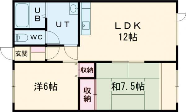 メゾンドピュアA棟(2LDK/2階)の間取り写真