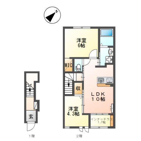 2023(2LDK/2階)の間取り写真