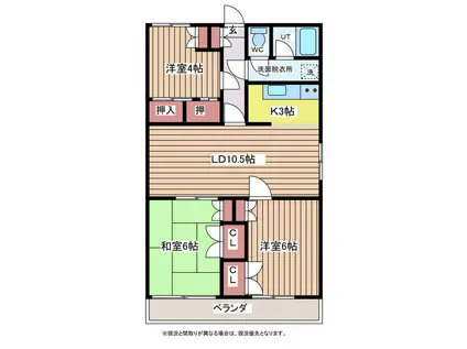 ジョリエ大野原(3LDK/1階)の間取り写真