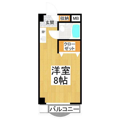 セインツ1号館(1K/2階)の間取り写真