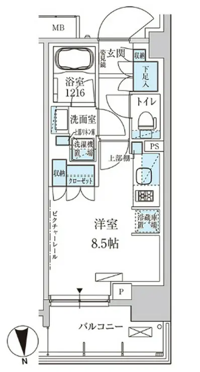 パークアクシス上野三丁目 6階階 間取り