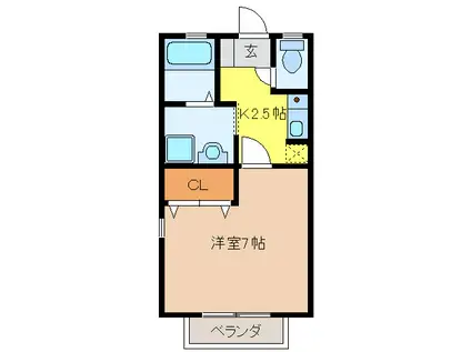 ソフィア(1K/1階)の間取り写真