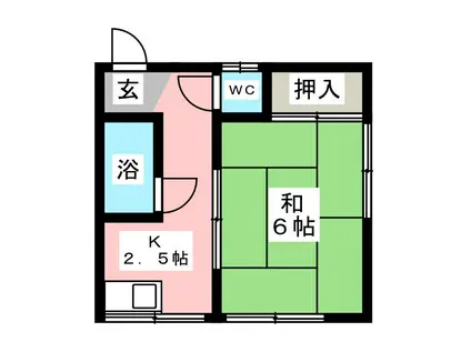 志村荘アパート(1K/2階)の間取り写真