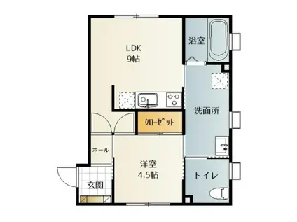 すみやす荘(1DK/2階)の間取り写真