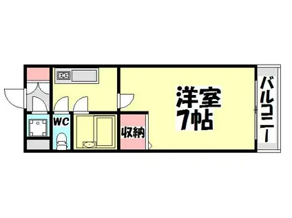 ディアフォーレスト(1K/3階)の間取り写真