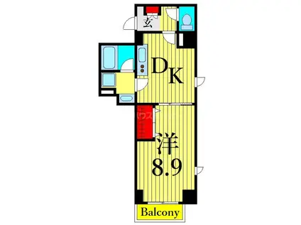 ブルックスレジデンス(1DK/7階)の間取り写真