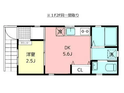 瑞和川口(1DK/2階)の間取り写真