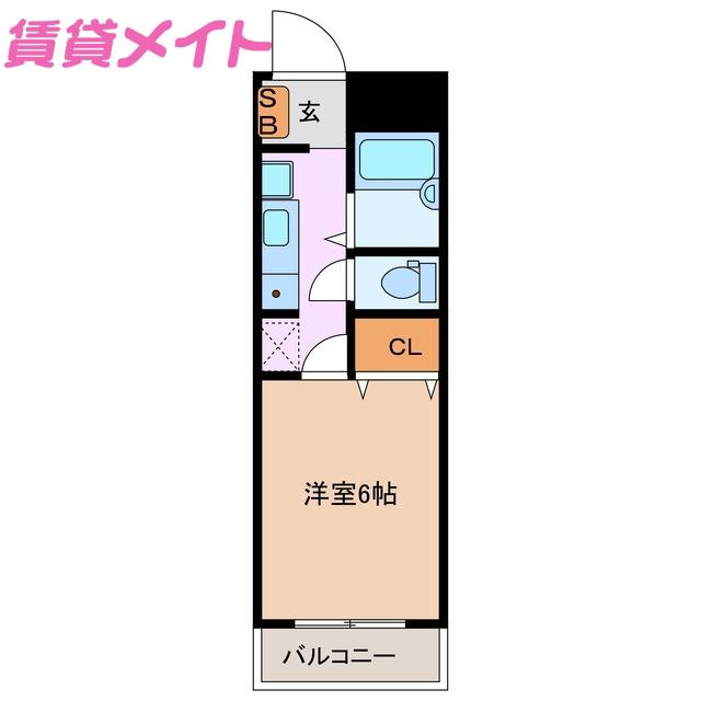 ウッズフェアリー(1K/2階)の間取り写真