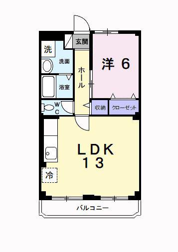 ヤリタマンション(1LDK/3階)の間取り写真