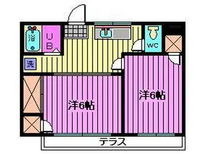 コーポ幸(2DK/1階)の間取り写真