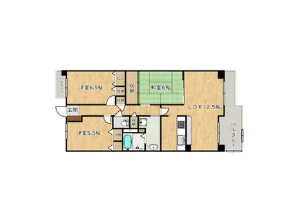 コート北野田サウスヒルズ(3LDK/4階)の間取り写真