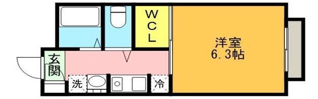 FLAT福井C棟(1K/1階)の間取り写真
