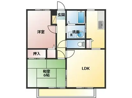 サンガーデン福本A棟(2LDK/2階)の間取り写真