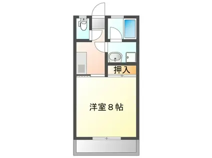 シティーパーク F(1K/2階)の間取り写真