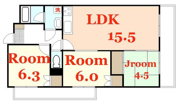セゾン川内(3LDK/3階)の間取り写真