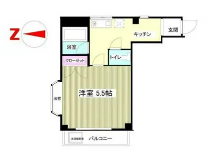 ピアーチェ落合(1K/1階)の間取り写真