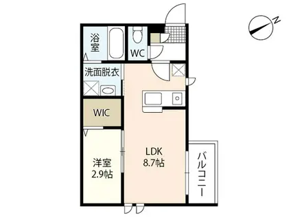 REGALEST そらきら(1LDK/3階)の間取り写真