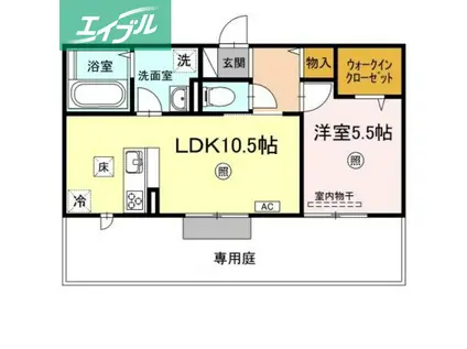 アンリ.D(1LDK/1階)の間取り写真