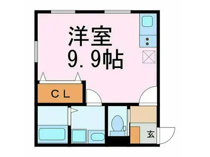 ベルセ常滑III(ワンルーム/1階)の間取り写真